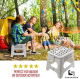 Folding Step Stool Pack of 2 - Contain 11" White and 9" White Height - Holds up to 300 Lb - The Lightweight Foldable Step Stool is Sturdy Enough to Support Adults